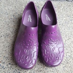 Purple rubber Dansko clogs
